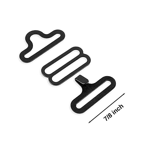 Pack of 6 Set Black Bow Tie Clips Hardware 7/8" Black Metal Adjustable Cravat Clip Fasteners Bow Tie 3-Piece Hardware Sets Hook Fastener for Necktie Strap Tie Accessories Adjustable Bow Tie Hardware2