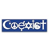 Coexist Blue - Inspirational Bumper Sticker - Bumper Vinyl Decal - Waterproof Car, Window, Wall...