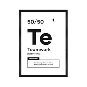 CodersParadise-Teamwork Motivational Wood Quote Wall Poster Frame|8X12 Inch(A4 Size)|Hanging Wall Artwork Rectangular Frames For Home Bedroom,Living Room And Walls Aesthetics|Framed Artworks,Black