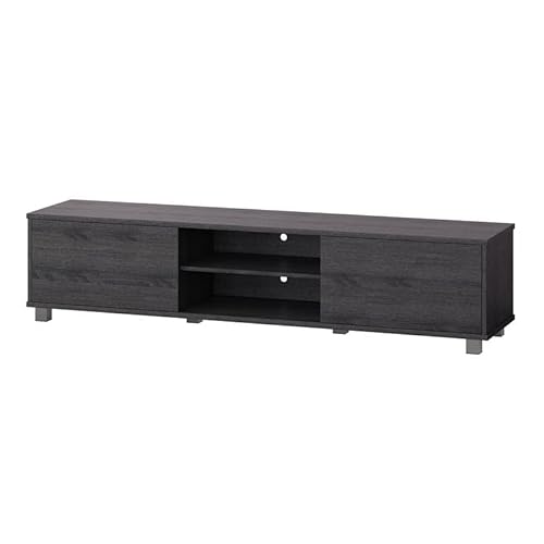 Corliving Hollywood Dark Gray Wood Grain Tv Stand With Doors - For Tvs Up To 85" #TOP6