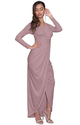 KOH KOH Womens Long Sleeve Full Length V-Neck Sexy...