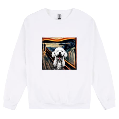 Pull pour homme Munch Le Cri version chien blanc pour vos sorties culturelles
