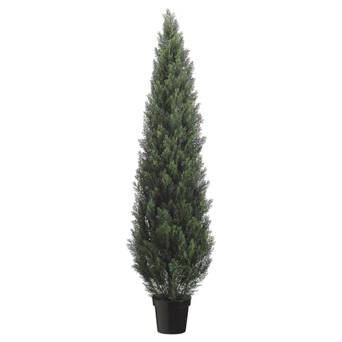 6' Cedar Cone-Shaped Artificial Topiary Tree w/Pot Indoor/Outdoor -Green