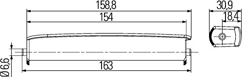 HELLA 2PT 980 860-801 LED-Tagfahrleuchtensatz - LEDayLine 15 - 12V - rechteckig - Einbau - Lichtscheibenfarbe: glasklar - Kabel: 2800mm - Fahrzeugfront - Set