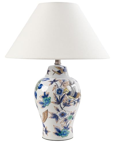 Beliani Lampada da tavolo elegante con base in porcellana bianco e blu