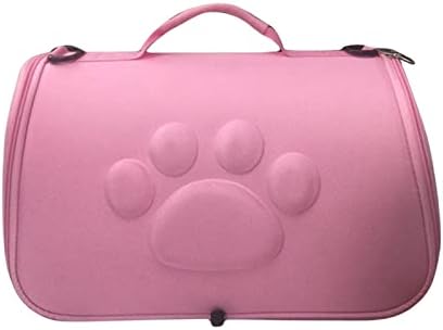 PETSOLA Portable Cat Carrier Bag, with Vents Durable Case Double Zippers Fashion Pet Handbag for Puppy Hiking Travel Camping Outdoor Activities, Pink