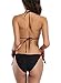SHEKINI Women's Triangle Bikini Set Halter Sexy Bathing Suits String Low Waisted Two Piece Swimsuit(Manhattan Black, Small)