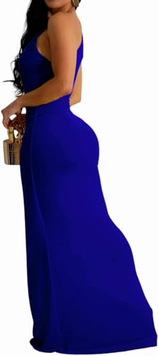 Image of SxClub Formal Dress for Women Cocktail Sexy Bodycon Sleeveless Evening Party Floor Length Long Prom Dresses
