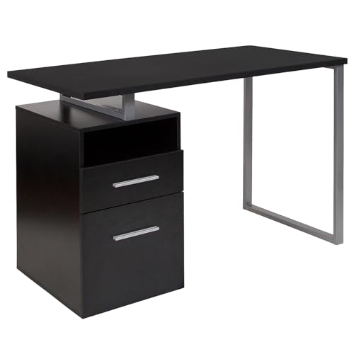 Flash Furniture Schreibtische, Metall, dunkle Esche, 119,4 cm B x 59,7 cm T x 77,5 cm H Flash Furniture Schreibtische, Metall, dunkle Esche, 119,4 cm B x 59,7 cm T x 77,5 cm H