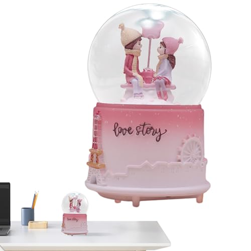 Bola de nieve con luz LED cambiante y música suave para dormitorio 8