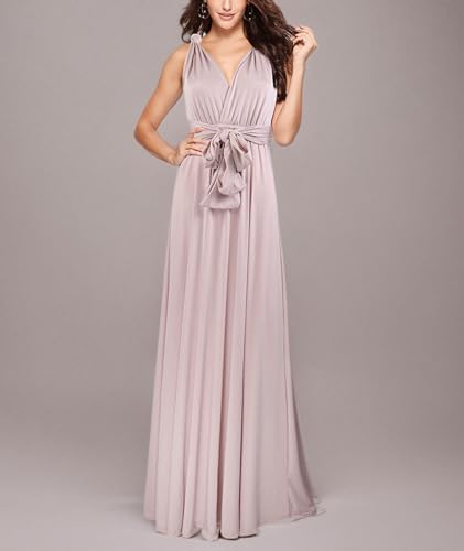 Image of Sexyshine Women's Backless Gown Dress Convertible Multi-Way Wrap Halter Cocktail Dress Bandage Bridesmaid Long Dresses