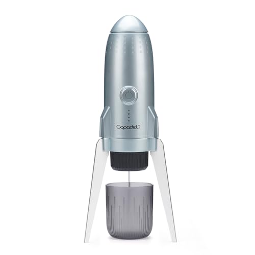 Cafetera espresso portátil 3 en 1, cafetera espresso eléctrica autocalentante, cafetera de viaje de 19 bares con café molido y monodosis NES PRESSO/DolceGusto, gris espacio