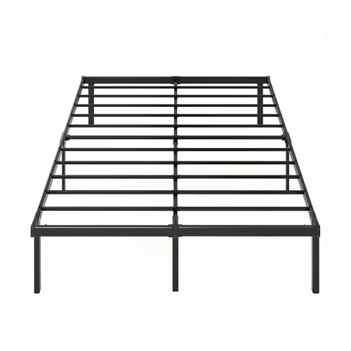 Zinus Caleb Bett 90x200 cm - Höhe 36 cm mit Stauraum unter dem Bett - Metall-Plattformbettrahmen - Klappbarer Bettrahmen - Schwarz