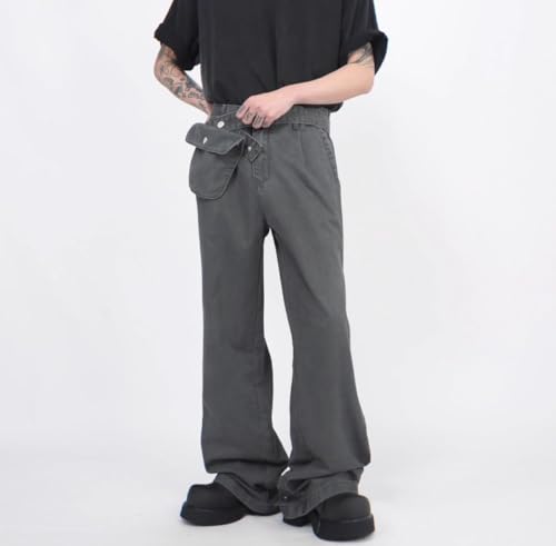 Men's American Retro Workwear Denim Jeans Straight Wide Leg Pants2