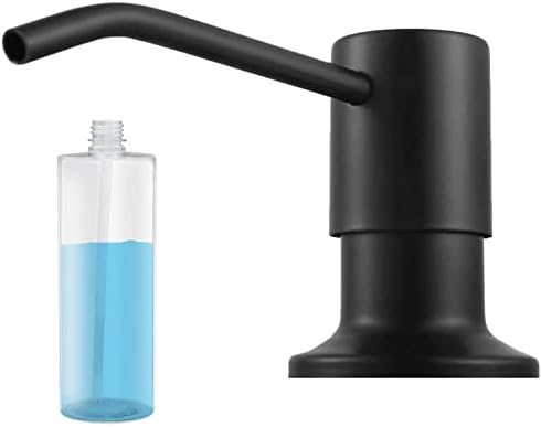 Becomrock Soap Dispenser for Kitchen Sink, Built in Sink Soap Dispenser Lotion Dispenser with 17 Ounce Bottle, Stainless Steel Sink soap Dispenser, Black