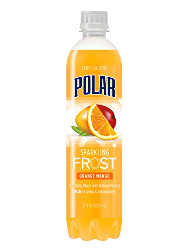 Polar Beverages Frost Sparkling Water, Orange Mango, 17 Fluid Ounce (Pack of 12)