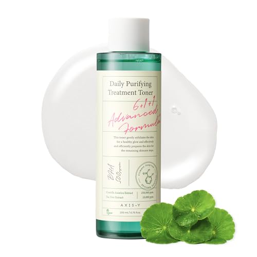AXIS-Y Daily Purifying Treatment Toner with Salicylic Acid & Centella Asiatica - Pore Minimizer, Oil Control & Blemish Treatment Face Exfoliator - Vegan Korean Skin Care BHA Toner - 200 ml