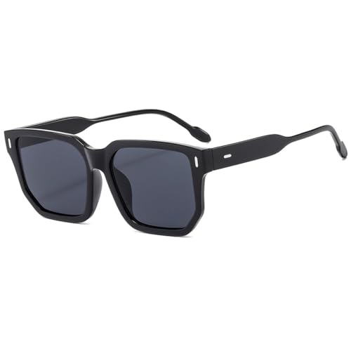 Lunettes de soleil carrées LVTFCO monture noire rétro et tendance