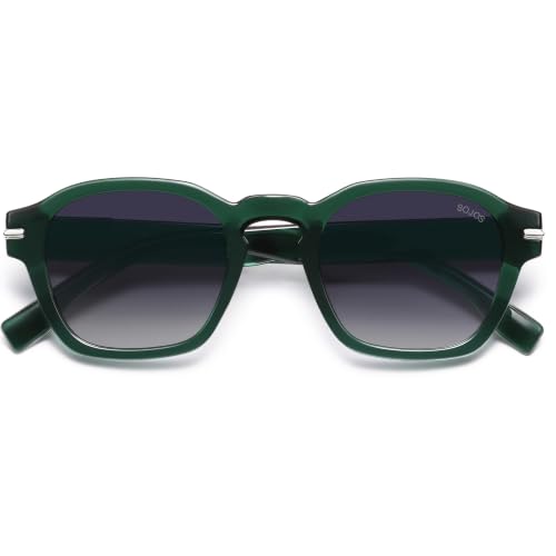 Image of SOJOS Retro Square Polarized Sunglasses Men Trendy Womens SJ2382 | Vintage UV400 90s Sun Glasses Outfit Driving