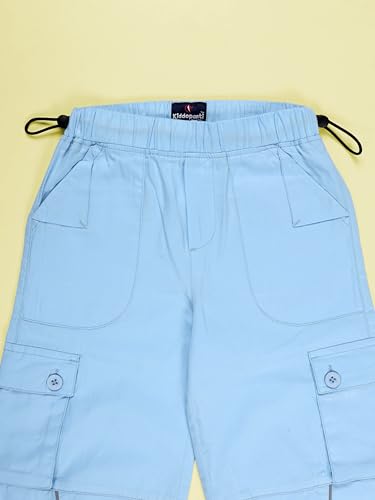 Image of KiddoPanti Girls Cotton Knit Solid Parachute Pant with Cargo Pocket