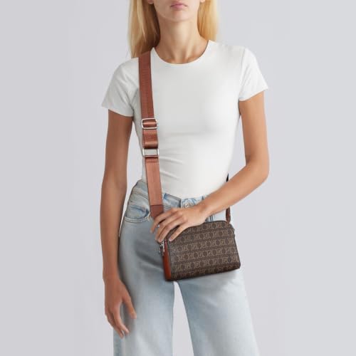 Image of Crossbody Bags for Women Small Shoulder Purses with Adjustable Wide Strap, Triple Zip Design