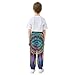 Selerdon Boys Athletic Jogger Mandala All Seeing Eye Colorful Performance Sweatpants Soft Kids Pants with Cuffed Ankles and Pockets Comfy Elastic Waist Bottoms Winter Clothes for Play Sports