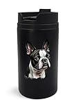 boston terrier - tazza da viaggio con razza di cane, bicchiere da viaggio, tazza da caffè isolata, tazza portatile