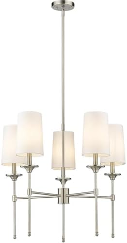 Z-Lite 3033-5BN Emily Chandelier, 5-Light 300 Total Watts, Brushed Nickel