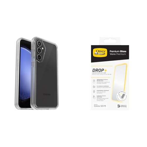 Coque Samsung S23 FE Otterbox Symmetry transparente avec verre trempé haut de gamme