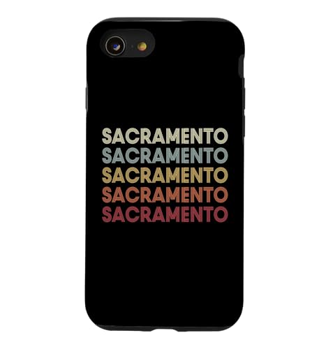 Sacramento California Sacramento CA Retro Vintage Text �X�}�z�P�[�X iPhone SE (2020) / 7 / 8 �p