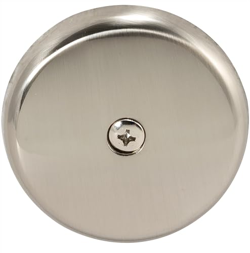 Eastman Single Hole Overflow Face Plate with Brass Screw, PVD Brushed Nickel, 35202