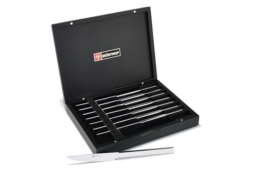 WÜSTHOF Stainless Steel 8-Piece Steak Knife Set with Black Presentation Chest