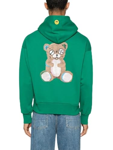 Barrow Unisex. S5BWUAHS151 Felpa Con Logo Orso Verde (S), Casual, Cotone, Manica Lunga