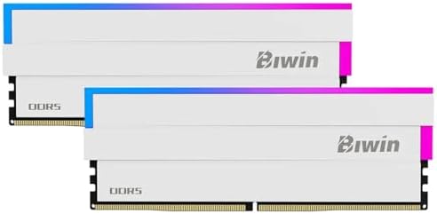 Biwin DW100 32GB (2x16GB) 6000MHz CL30 RGB LED White DDR5 Desktop RAM Memory (B5DW100326030ER2G-CW001)