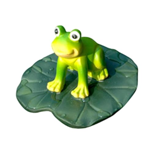 Gcljlmy Estanque de agua flotante rana figura ornamento regalo colección creativa decorativa estanque decoración resina para estanque de jardín al aire libre (estilo A)