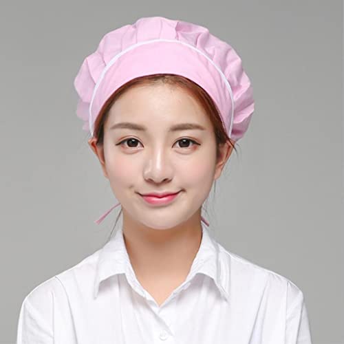Trendy Retail® Kitchen Chef Working Hat for Male/Female Adult Cooking Cap Pink White Strip