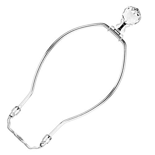 ECUDIS 8 Inch Detachable Lamp Harp Holder for Table and Floor Lamps, 1 Pack Heavy Duty Lamp Shade Bracket with 3/8 Standard Saddle and Faceted Crystal Ball Lamp Finial - Thumbnail 2