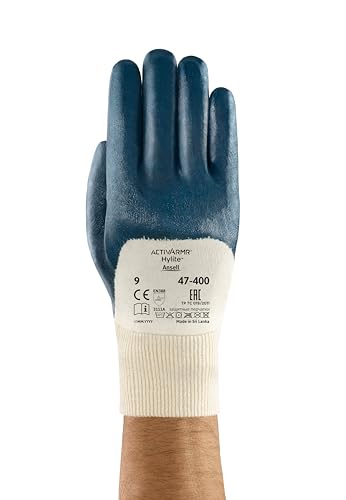 Ansell ActivArmr 47-400 Heavy Duty Work Gloves, Cut and Oil Resistant, Industrial PPE Workwear, Silicone Free Nitrile Coating - Image 2