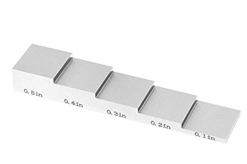 5 Step Ultrasonic Calibration Test Block, 1018 Steel - 0.1inch, 0.2inch, 0.3inch, 0.4inch, 0.5inch