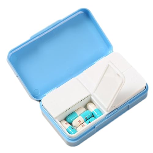 小型ピルボックス、4コンパートメントピルボックス | 4コンパートメントのデイリーポータブル薬箱,薬オーガナイザー ディスペンサー ホルダー 丸薬、魚油の保管