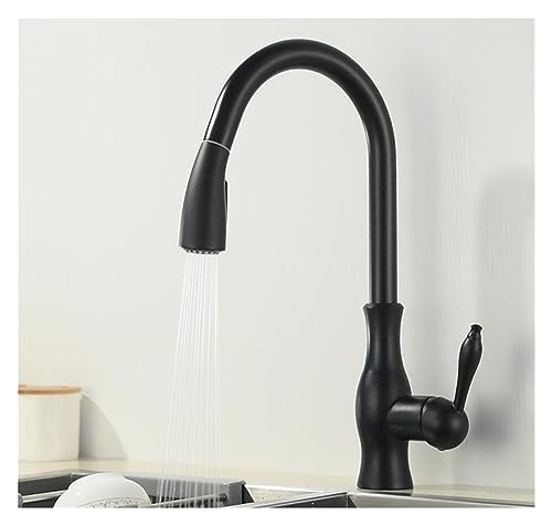 Robinet de douche à grue extractible noir pour évier de cuisine