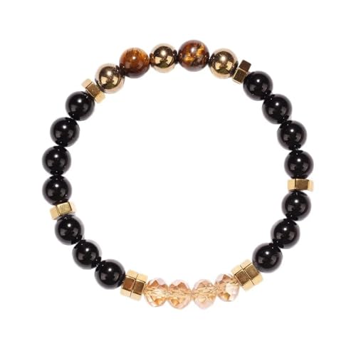 Bracelet œil de tigre en perles de cristal véritable avec chaine réglable de haute qualité