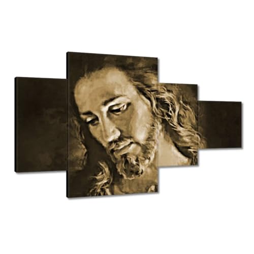 Art Mural Jésus Christ sur Toile Premium 130 x 80 cm Effet Sépia H7811Z
