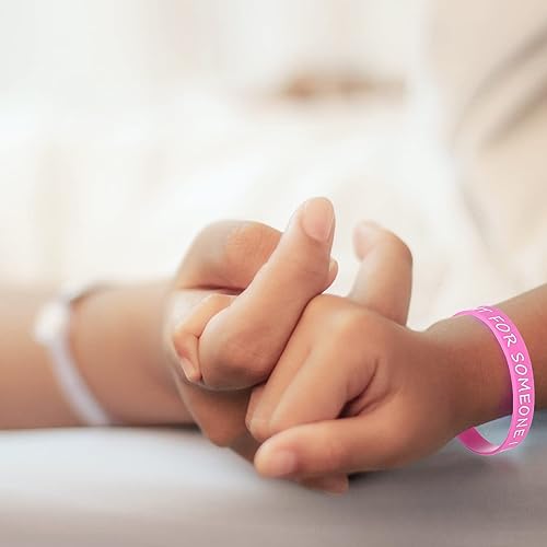 Eowppue 48 Pcs in The Fight for Someone I Love Silicone Wristband Bracelet Pink Rubber Bracelets Cancer Awareness Bracelets for Patient Women Men Teen Gifts Bulk - Image 4