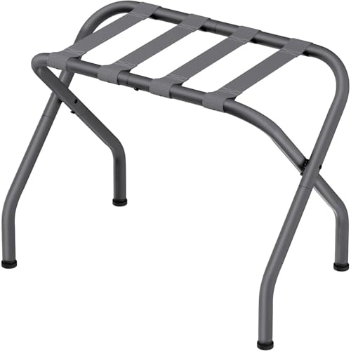 Sturdy Grey Metal Folding Luggage Rack New
