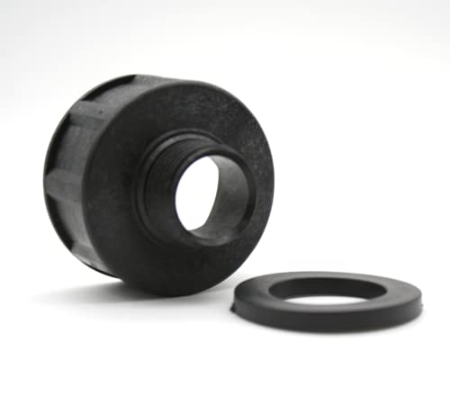 DOJA Barcelona | Adaptador Universal Bidon | Salida Macho | Reductor Universal Ø 1' | Adaptador Deposito | en Plastico | para Garrafa Gasolina, Deposito Agua 1000 litros, Grifo Jardin, Tanque 1000L