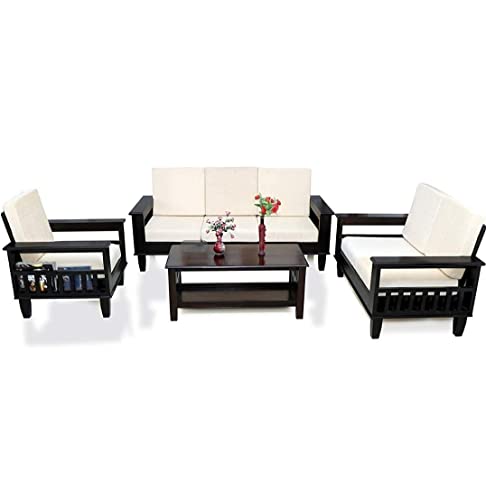Solid Sheesham Wood Standard Sofa Set Six Seater Furniture Wooden 6 Seater Sofa Set (3+2+1) Teak Wood Sofa Set | Wooden Sofa Set 6 Seater, Walnut Finish-image-17