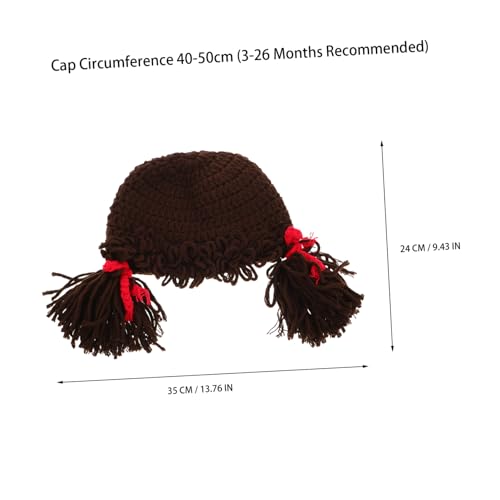 Beaupretty Cabbage Patch Costume Hat with Funny Yarn Wigs Warm Knit Earflap Cap for Boys Soft Yarn Material for Boy Girl Months Cozy Unique Design2