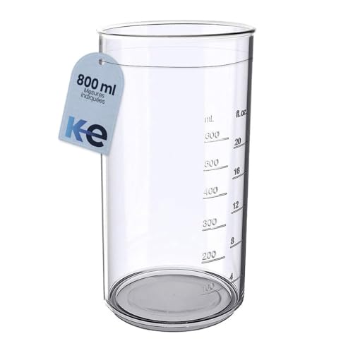 Anakel Home Verre Doseur 600ml en Plastique compatible avec Mélangeurs à Main | Mesurer les Quantités pour Faire Sauces ou Desserts | Sans BPA, 8x9,7x17cm