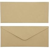 Sustainable Greetings Brown Kraft Paper Envelopes for Letters, Invitations & Business Mailings - 9.5 x 4 In V-Flap Glue Seal, 100 Pack